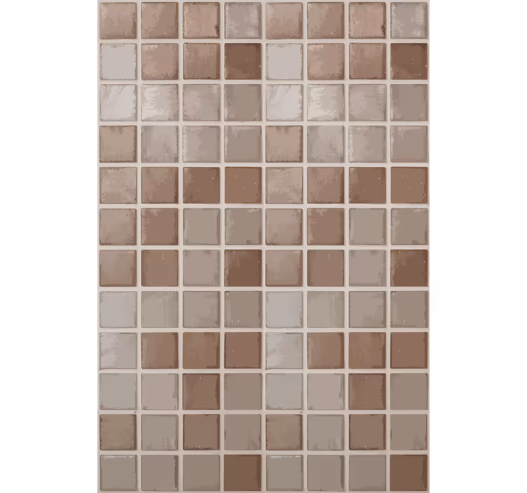 Tenda a rullo beige motivo a quadrati ceramica - TenStickers