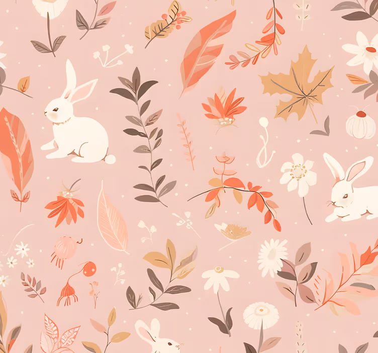 Tenda a rullo rosa design foresta autunnale - TenStickers