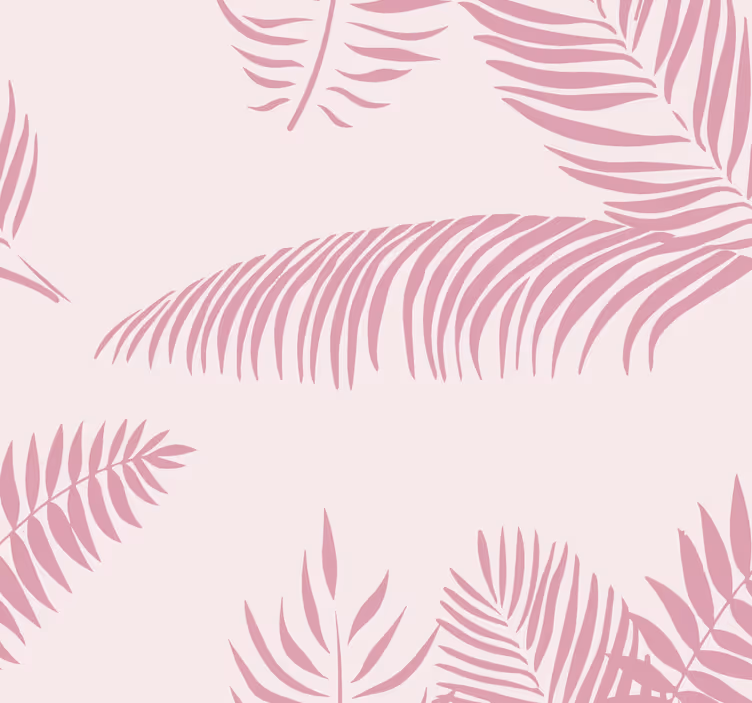 Tenda a rullo rosa grandi foglie di palma - TenStickers