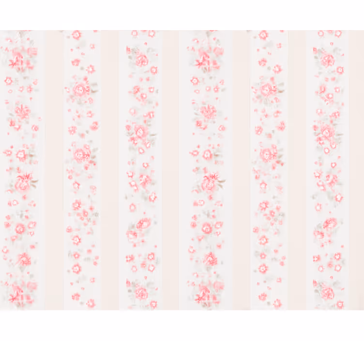 Tenda a rullo rosa strisce floreali retrò - TenStickers