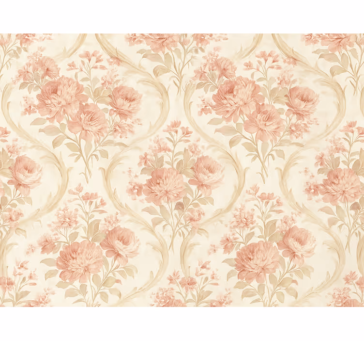 Tenda a rullo rosa design floreale vintage sbiadito - TenStickers