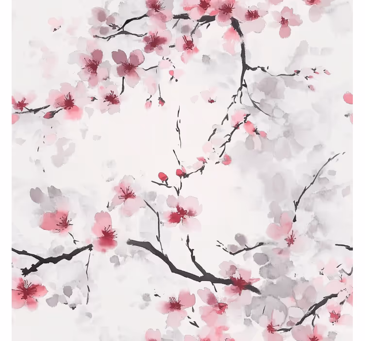 Tenda a rullo rosa fiori di ciliegio rosa - TenStickers