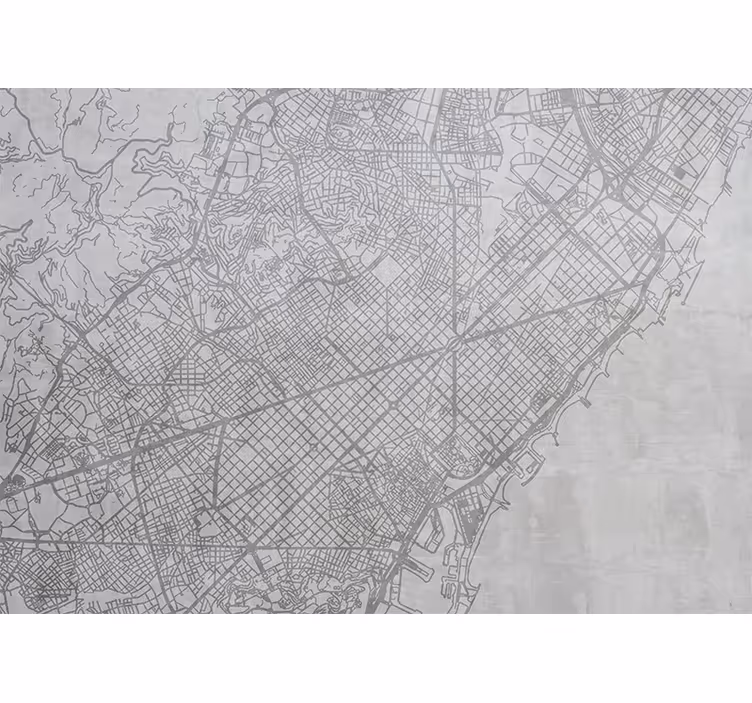 Tenda a rullo cucina mappa di barcellona - TenStickers