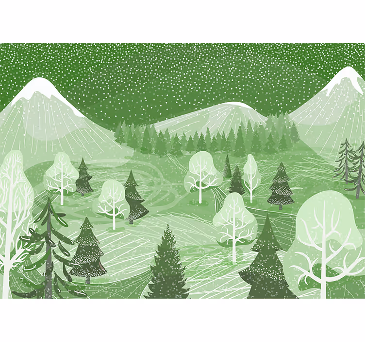 Tenda a rullo cucina foresta vintage verde - TenStickers