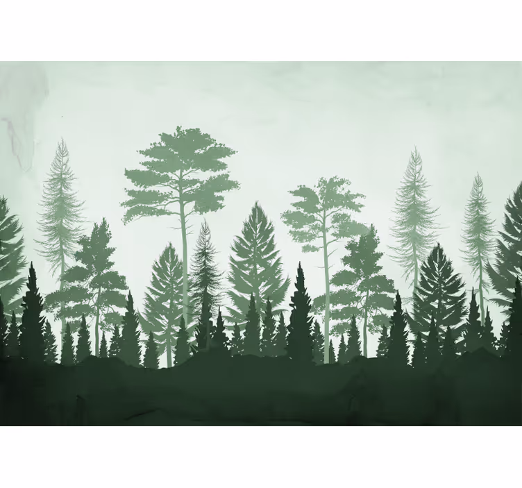 Tenda a rullo cucina alberi scandinavi verdeggianti - TenStickers