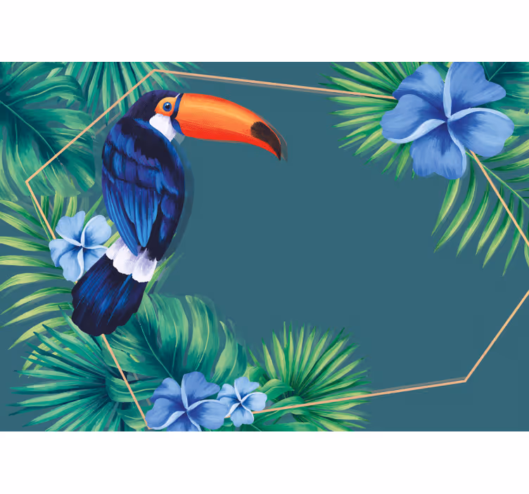 Tenda a rullo cucina foglie tropicali con tucano - TenStickers