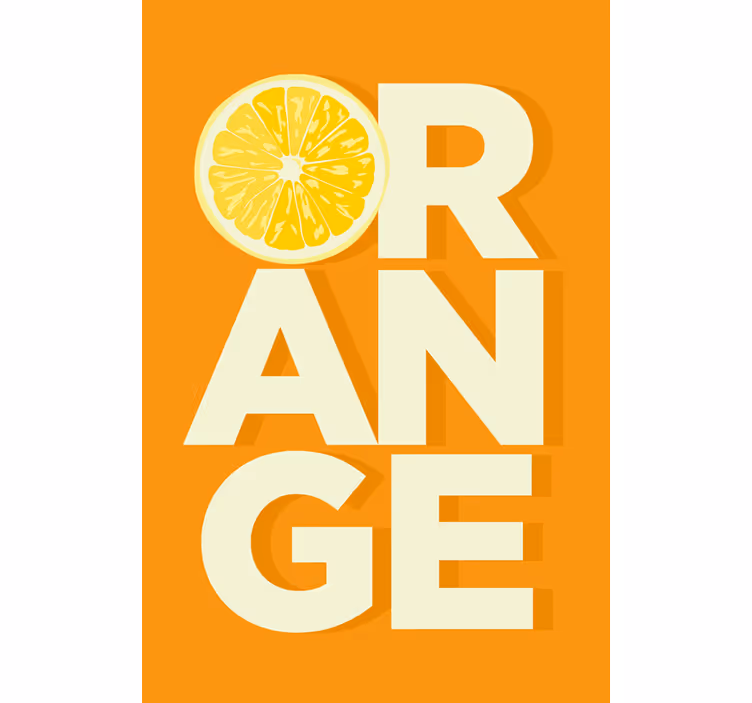 Tenda a rullo cucina testo arancio affettato - TenStickers