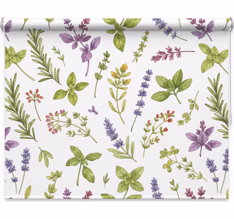 Tenda a rullo cucina erbe colorate - TenStickers