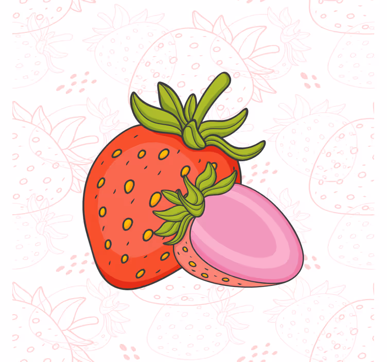 Tenda a rullo cucina fragole rosse e rosa senza cuciture - TenStickers