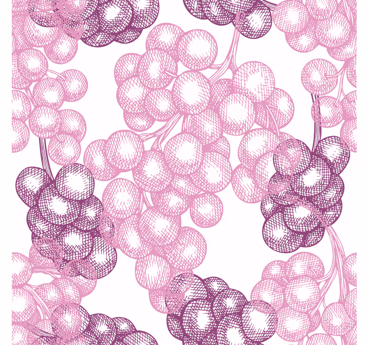 Tenda a rullo cucina uva rosa e viola disegnata a mano - TenStickers