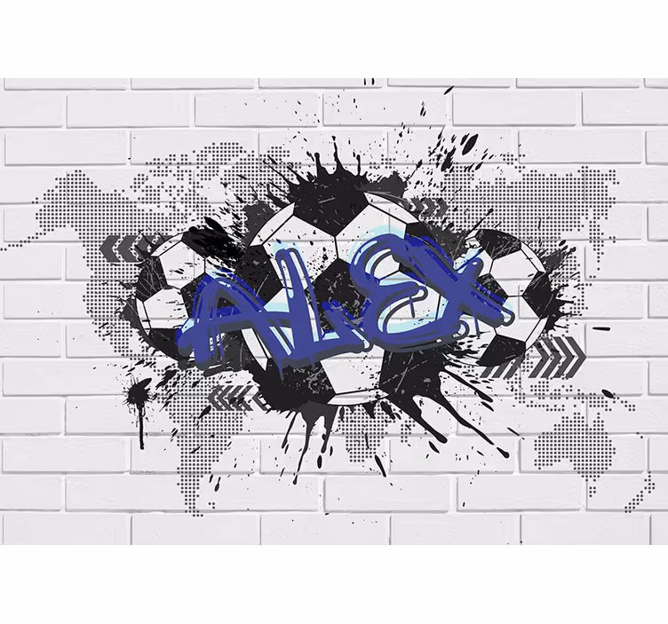 Tenda a rullo bianca graffiti calcistici - TenStickers