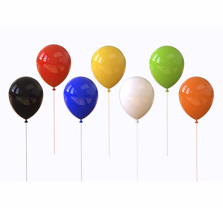 Tenda a rullo bianca palloncini colorati 3d realistici - TenStickers