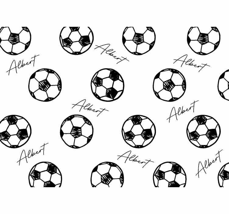 Tenda a rullo bianca pallone con nome - TenStickers