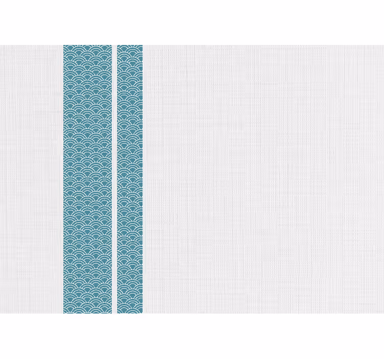 Tenda a rullo bianca strisce blu su sfondo bianco - TenStickers