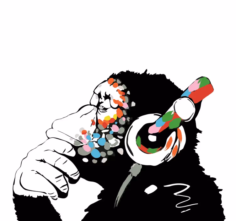 Tenda a rullo soggiorno mono banksy musica - TenStickers
