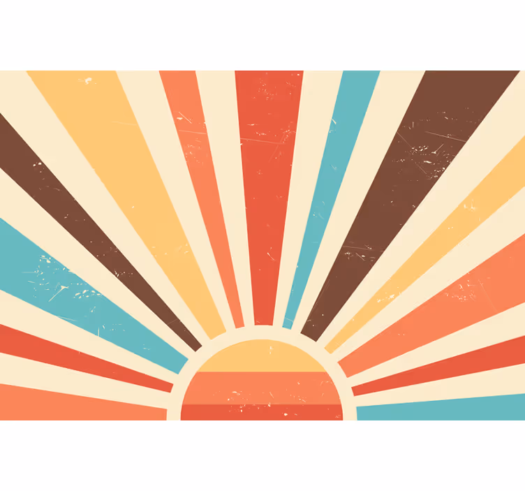 Tenda a rullo soggiorno tramonto vintage astratto - TenStickers