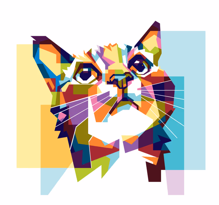 Tenda a rullo soggiorno gatti colorati - TenStickers