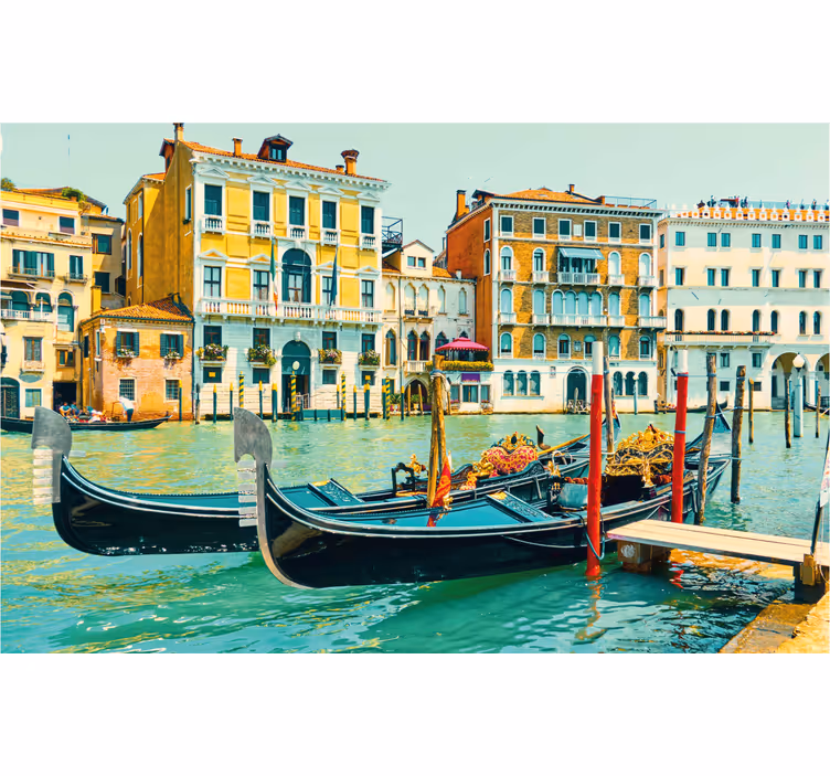 Tenda a rullo soggiorno canali di venezia aquarella - TenStickers