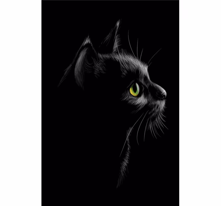 Tenda a rullo soggiorno gatti occhi verdi - TenStickers