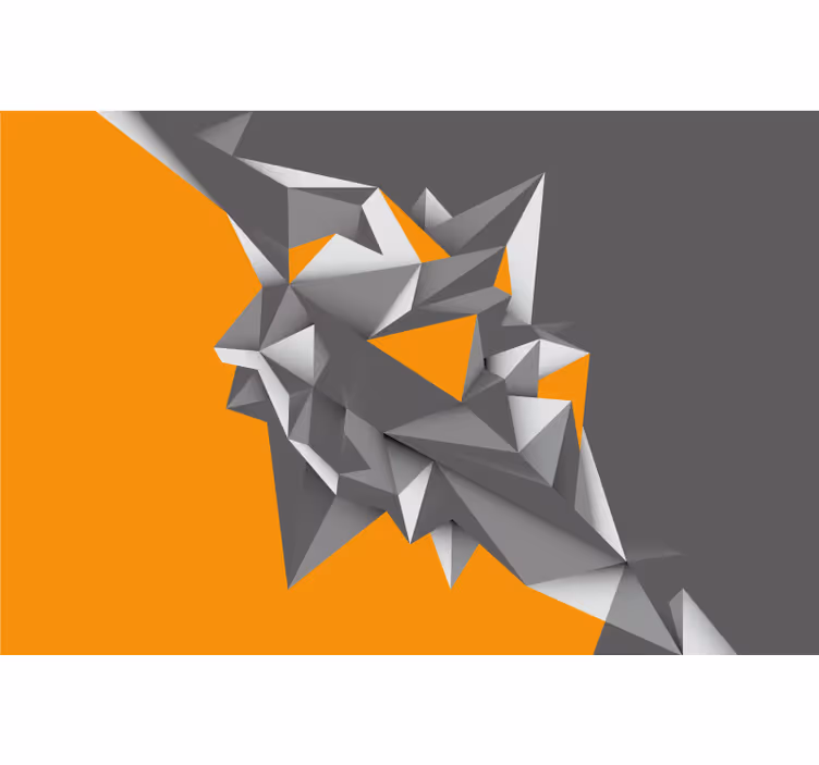 Tenda a rullo soggiorno forme astratte grigio arancio - TenStickers