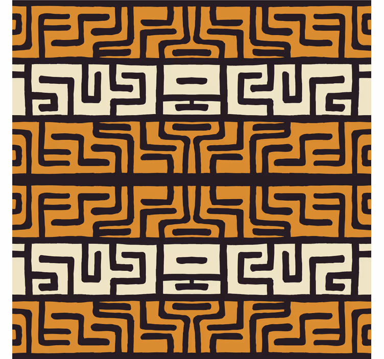 Tenda a rullo soggiorno arte astratta stile africano marrone - TenStickers