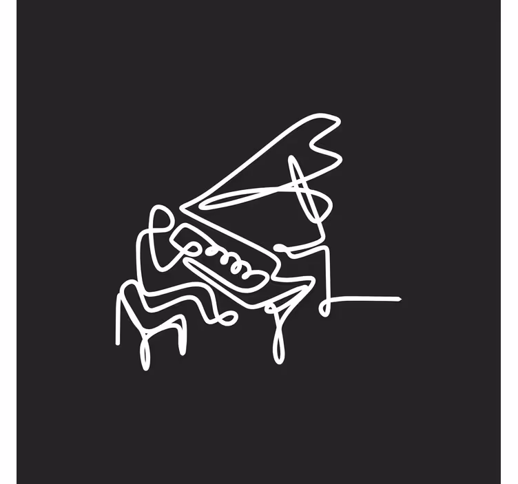 Tenda a rullo soggiorno design carino pianista - TenStickers