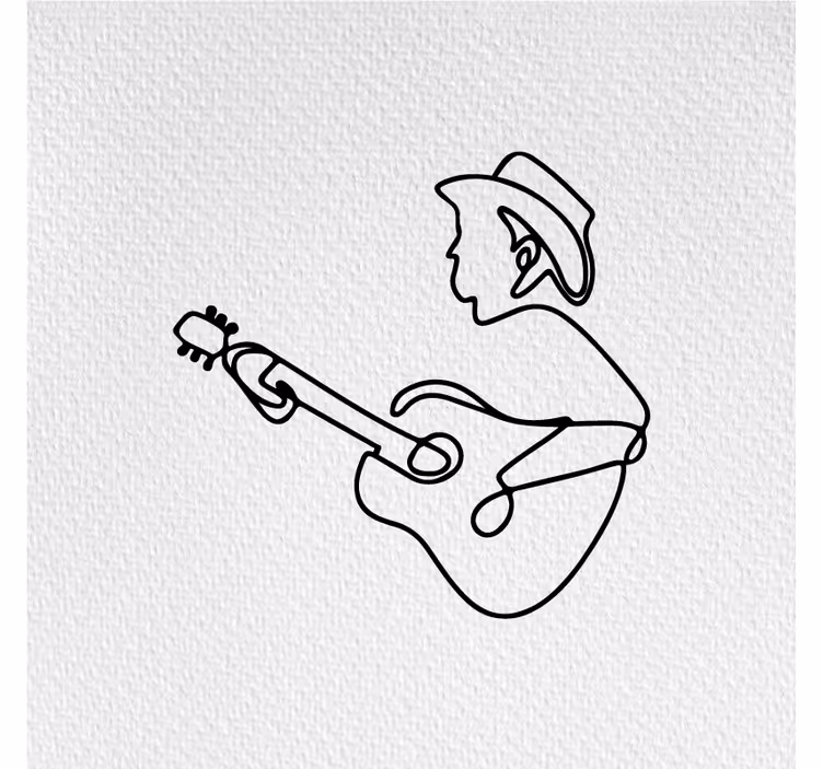 Tenda a rullo soggiorno design minimalista chitarrista - TenStickers