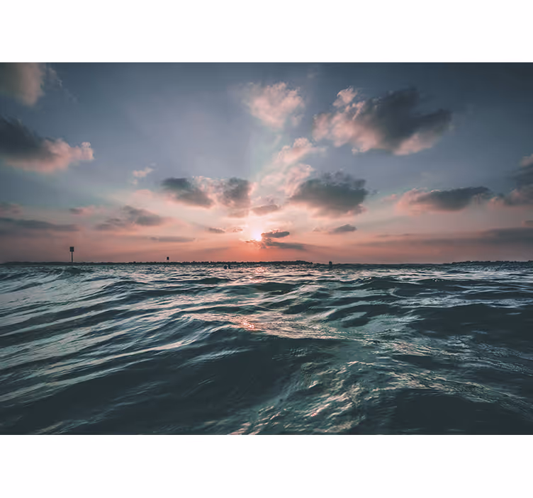 Tenda a rullo soggiorno vista su mare e sabbia - TenStickers