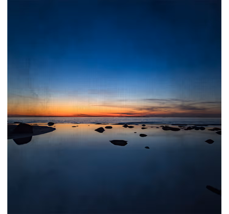 Tenda a rullo soggiorno tramonto nordico sul mare - TenStickers