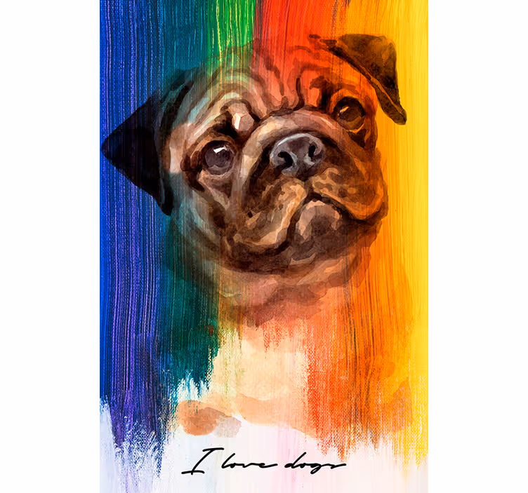 Tenda a rullo soggiorno carlino arcobaleno - TenStickers