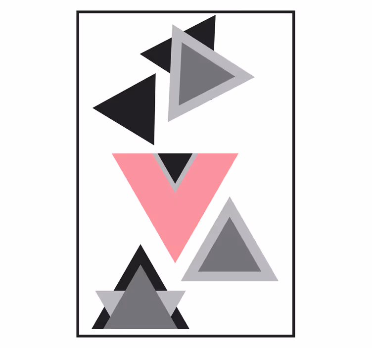 Tenda a rullo soggiorno arte astratta triangoli - TenStickers