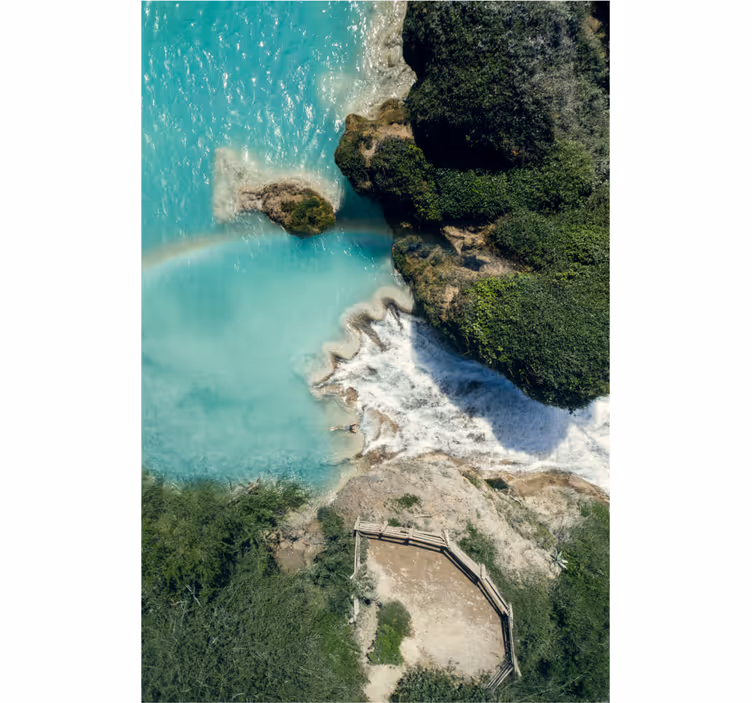 Tenda a rullo soggiorno connessione di lago e mare - TenStickers
