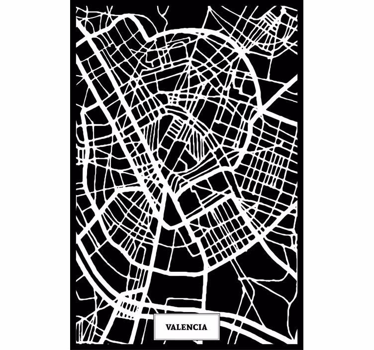 Tenda a rullo soggiorno mappa topografica valencia - TenStickers