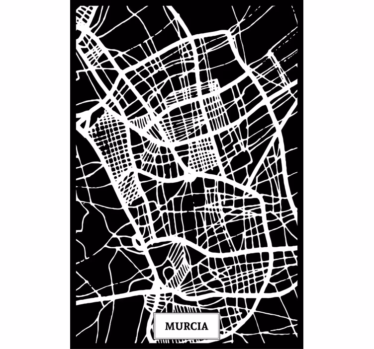 Tenda a rullo soggiorno mappa topografica murcia - TenStickers