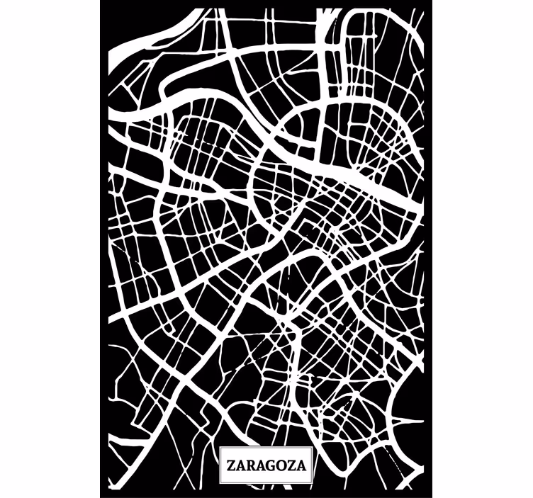 Tenda a rullo soggiorno mappa topografica zaragoza - TenStickers