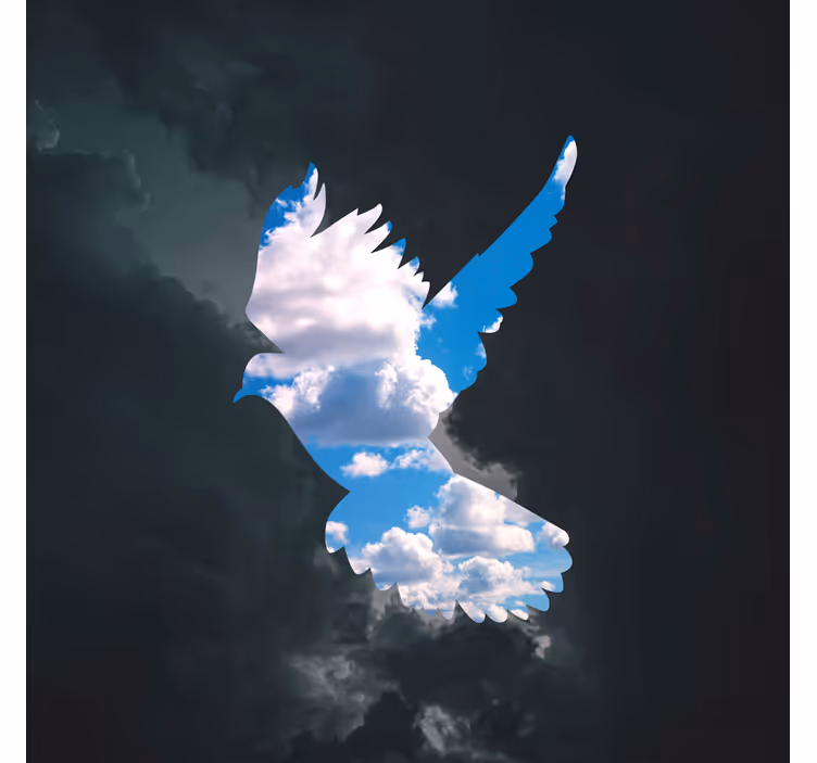 Tenda a rullo soggiorno colombe di rené magritte - TenStickers