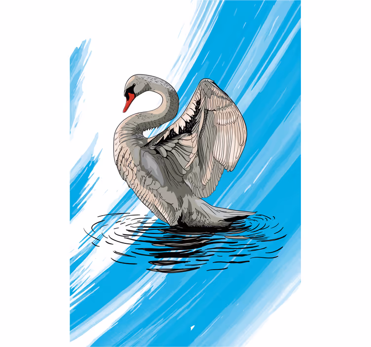 Tenda a rullo soggiorno disegno cigno - TenStickers