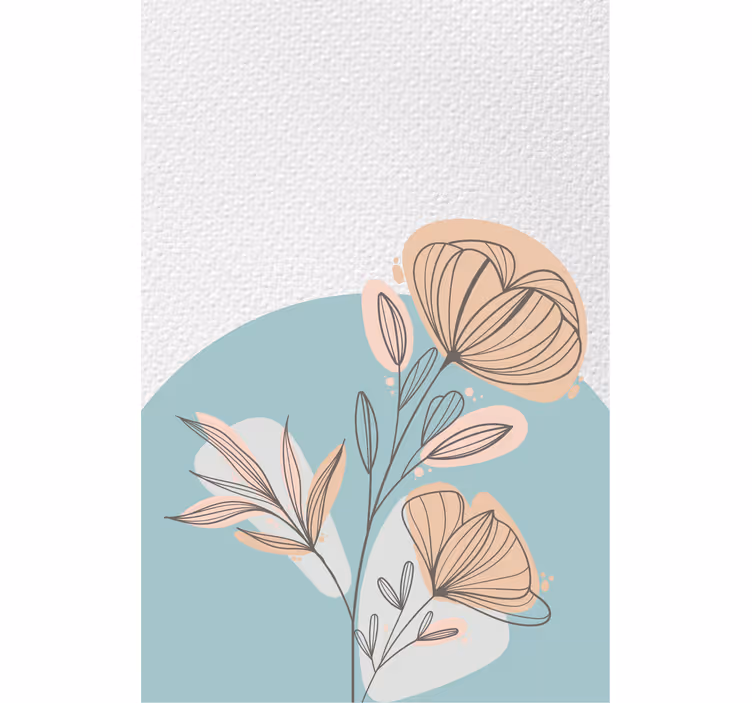 Tenda a rullo soggiorno pittura floreale - TenStickers