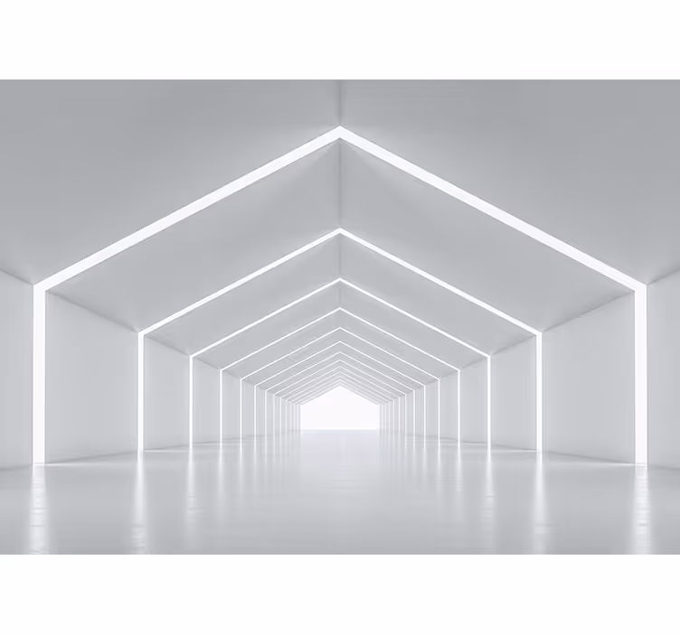 Tenda a rullo bianca effetto tunnel 3d - TenStickers