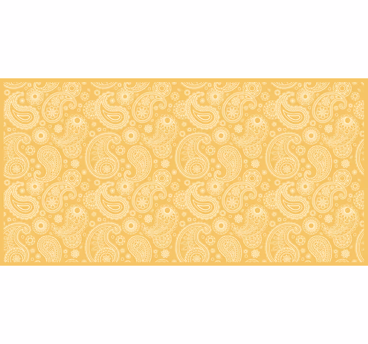 Tenda a rullo gialla motivo paisley arabo - TenStickers