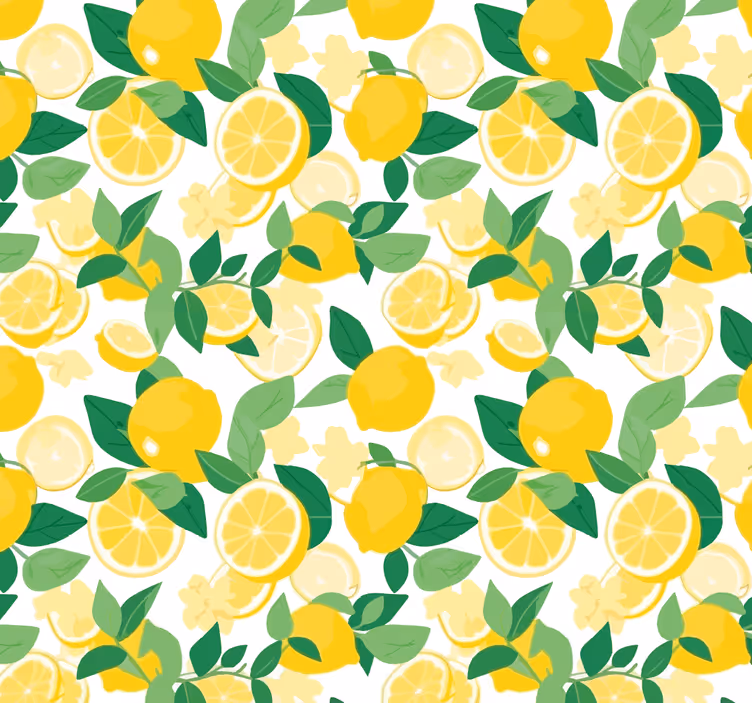 Tenda a rullo gialla a motivo fette di limone - TenStickers