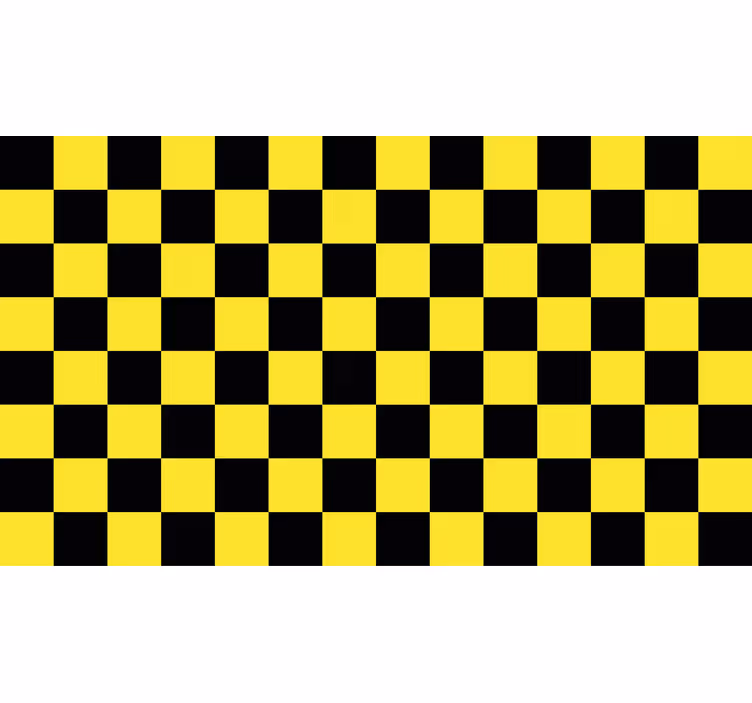 Tenda a rullo gialla scacchiera gialla e nera - TenStickers