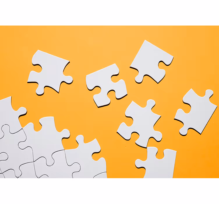 Tenda a rullo gialla pezzi di puzzle da parete - TenStickers