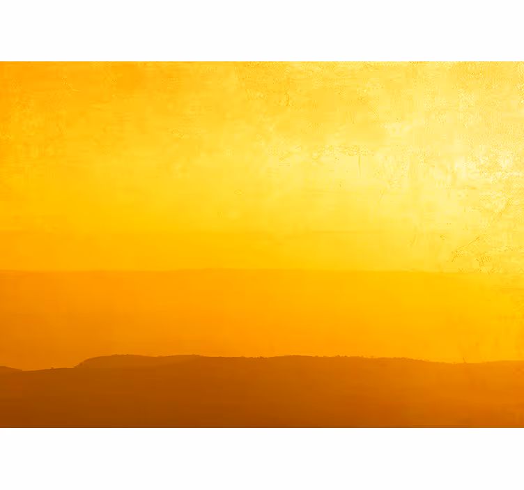 Tenda a rullo gialla colline al tramonto - TenStickers
