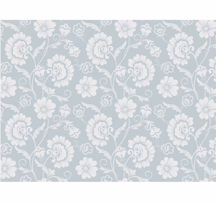 Tenda a rullo grigia con motivo floreale elegante - TenStickers