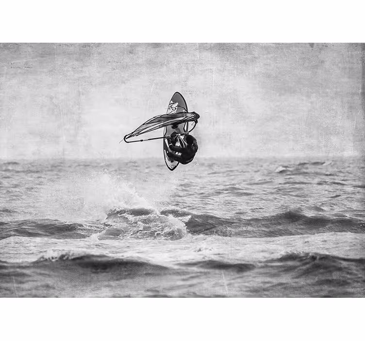 Tenda a rullo grigia windsurf bianco e nero - TenStickers