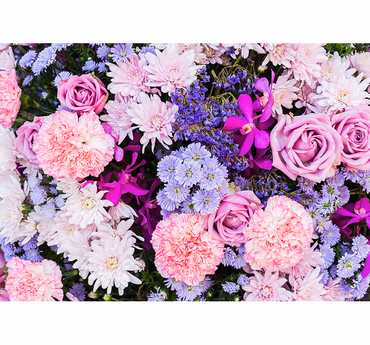 Tenda a rullo rosa fiori colorati - TenStickers