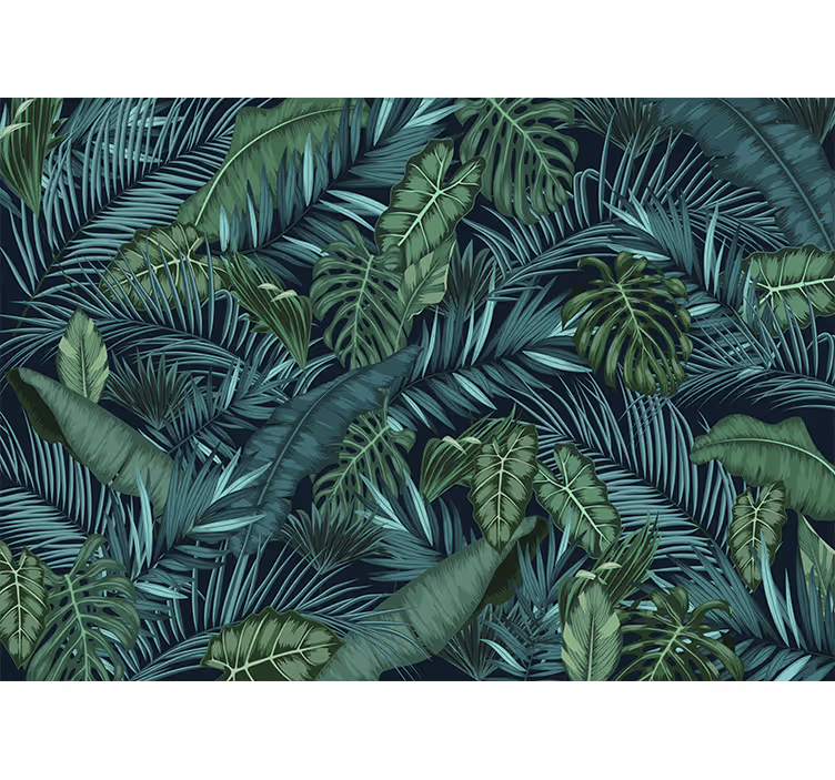 Tenda a rullo soggiorno jungle da parete - TenStickers