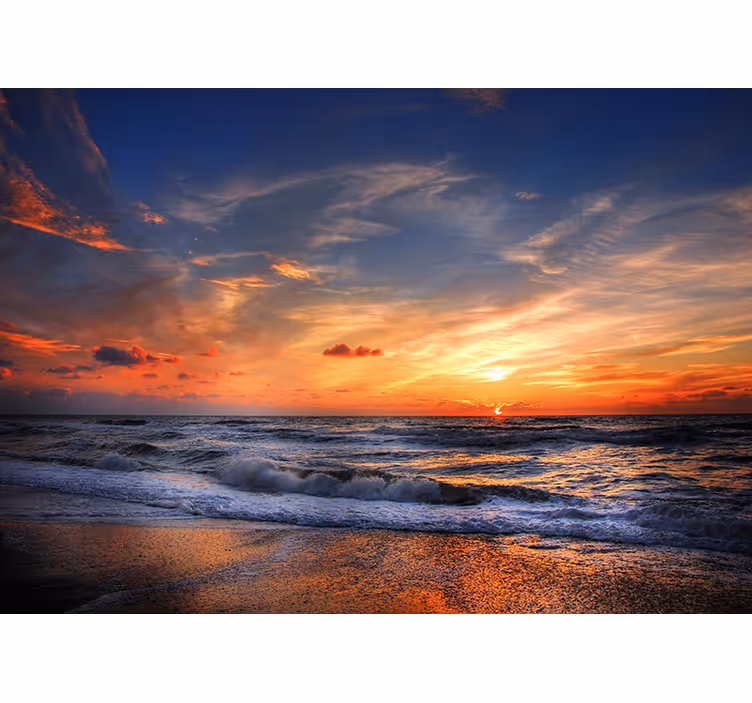 Tenda a rullo soggiorno paesaggio marino al tramonto - TenStickers