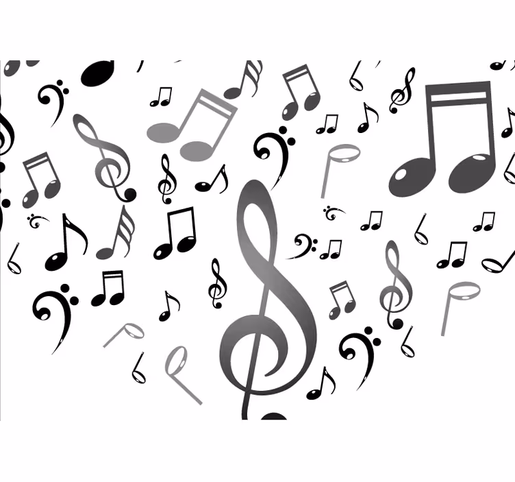 Tenda a rullo soggiorno note musicali - TenStickers